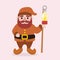 Cute dwarf Christmas mascot design illustration