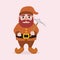 Cute dwarf Christmas mascot design illustration