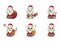 cute eagle set, animal character bundles in santa costumes, animals wearing christmas costumes. cartoon in kawaii style