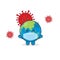 Cute Earth Characters Attacked By Viruses