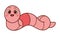 Cute Earthworm Cartoon Vector Illustration
