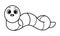 Cute Earthworm Coloring Page Cartoon Vector Illustration