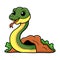 Cute easten racer snake cartoon out from hole