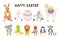 Cute Easter animals set