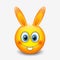 Cute Easter bunny emoticon, emoji - vector illustration