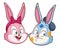 Cute easter bunny happy friends portrait