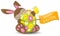 Cute easter bunny isolated vector