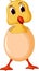 Cute Easter duckling in the broken Easter Egg