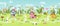 Cute Easter Egg hunt design for children, hand drawn with cute bunnies, eggs and decorations - great for party invitations,