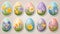 Cute easter eggs with flowers, in sticker style