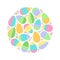 Cute Easter Eggs geometric abstract background in flat minimalism style