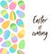 Cute Easter Eggs geometric abstract background in flat minimalism style