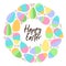 Cute Easter Eggs geometric abstract background in flat minimalism style