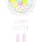 Cute Easter eggs in a wicker nest, greeting card on a white background. willow. Wallpaper, flyers, web design, brochure