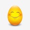 Cute Easter emoticon, emoji - egg - vector illustration