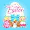 Cute Easter festive social media post mockup