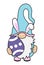 Cute Easter gnome - hand drawn modern gnome  illustration.