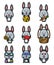 The cute easter rabbit of mascot bundle set