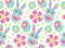 Cute easter seamless pattern. Spring repeating textures. Children`s, baby, kids endless background, paper, wallpaper