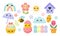 Cute Easter spring collection clipart
