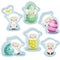 Cute easter stickers isolated