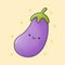 Cute eggplant cartoon hand drawn style