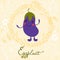 Cute eggplant character illustration