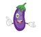 Cute eggplant character set . cartoon vector illustration.