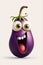 Cute eggplant character vector illustration.
