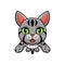 Cute egyptian mau cat cartoon flying