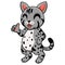 Cute egyptian mau cat cartoon giving thumbs up