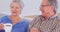 Cute elderly couple talking