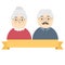 Cute elderly couple wearing glasses