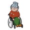 Cute elderly woman in a wheelchair.  Grandmother