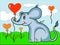 Cute elefant with ballons