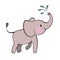 Cute elefant in chibi style. Kawaii little elefant for children design layouts. Design element. Vector