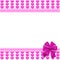 Cute elegant template with pink lined hearts pattern, space for