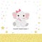 Cute elephant. Birthday invitation. Baby shower, greeting card