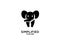 Cute elephant black gold color outline line set silhouette logo icon designs vector