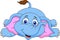 Cute elephant cartoon lying