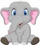 Cute elephant cartoon sitting