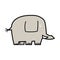 Cute elephant doodle icon Vector