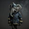 Cute elephant firefighter. Fireman animal head. Generative AI