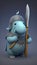 Cute Elephant Seal Animal Warrior 3D Game Model Generative AI