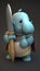 Cute Elephant Seal Animal Warrior 3D Game Model Generative AI