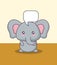 Cute elephant with speech bubble kawaii character