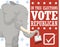 Cute Elephant Voting for the Republican Party in American Elections, Vector Illustration