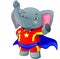 Cute elephant wearing super hero custome