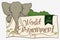 Cute Elephant with World Environment Day Sign, Vector Illustration