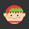 Cute elf head vector illustration icon